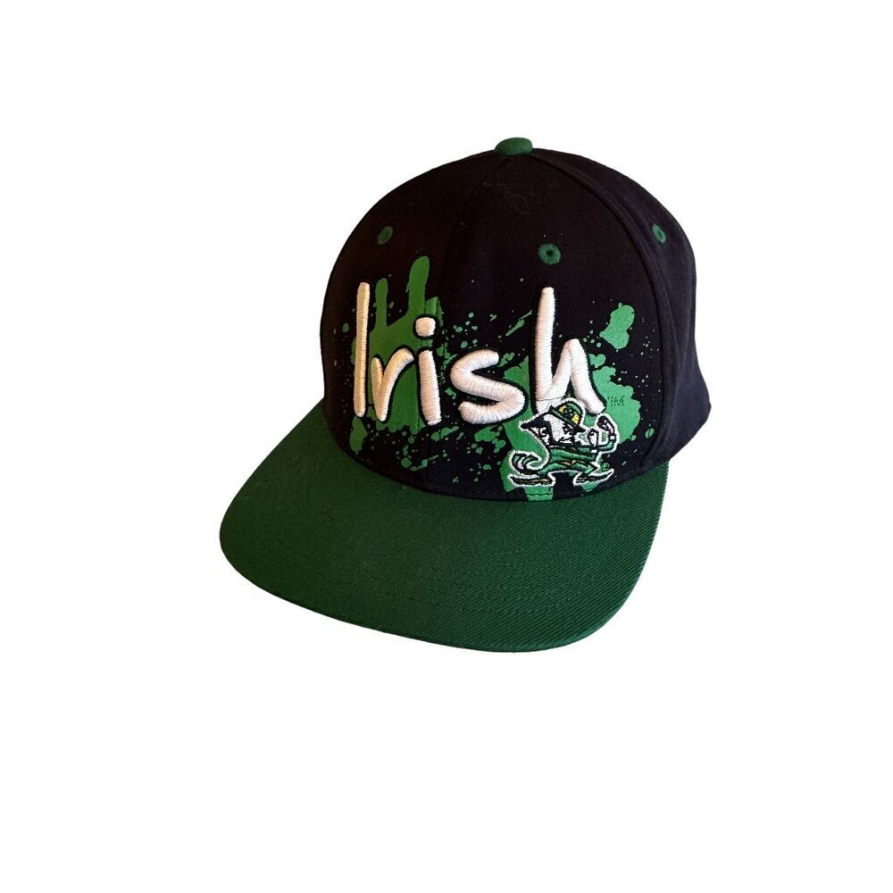 Notre Dame Irish Snapback Hat By Captivating Headgear Embroidered Logo Navy & Gr